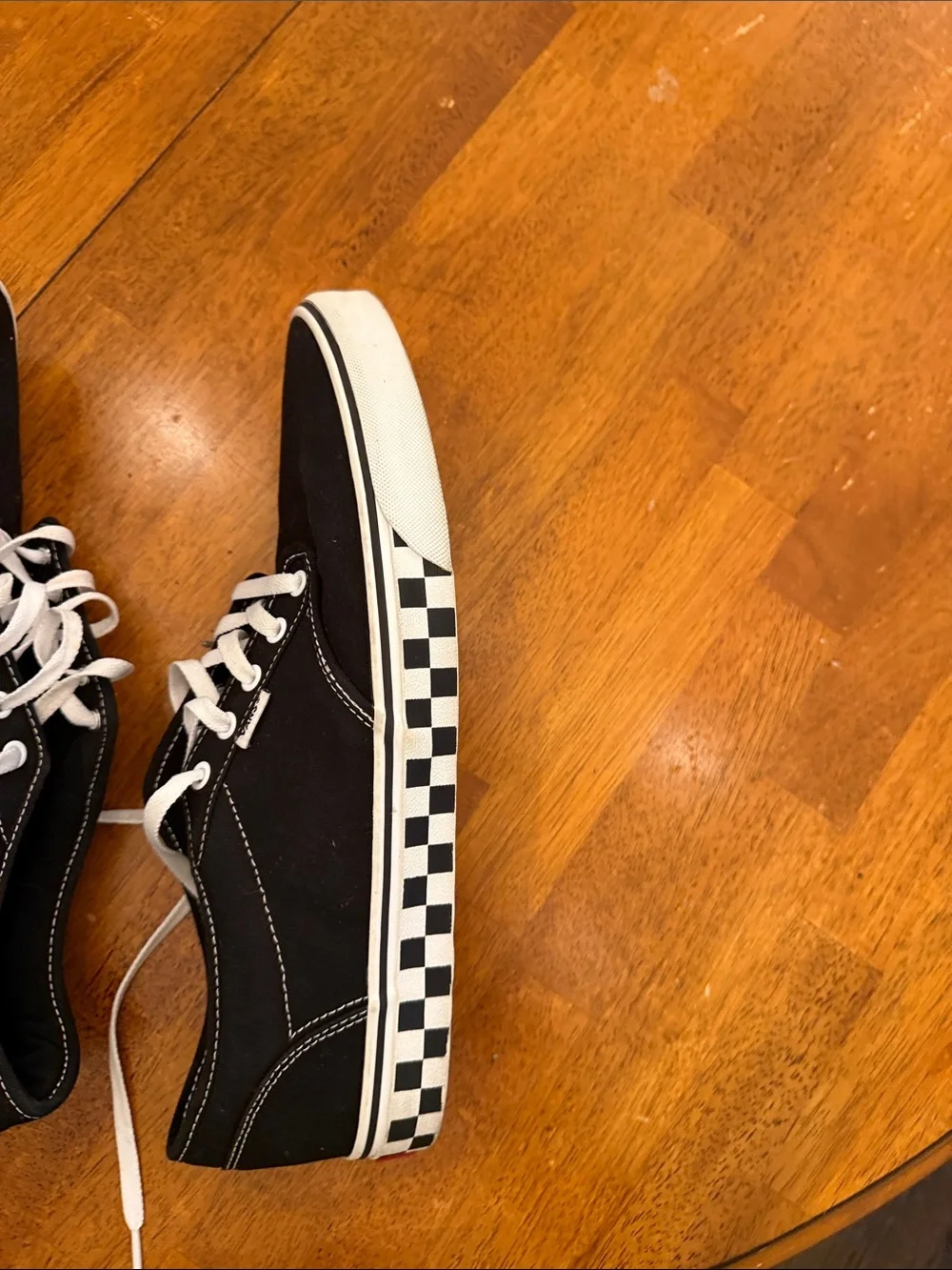 Vans Black & White Checkerboard Low-Top Canvas Sneakers size 14